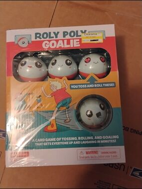 Roly Poly Goalie Tossing Game - Light Blue & Red Balls